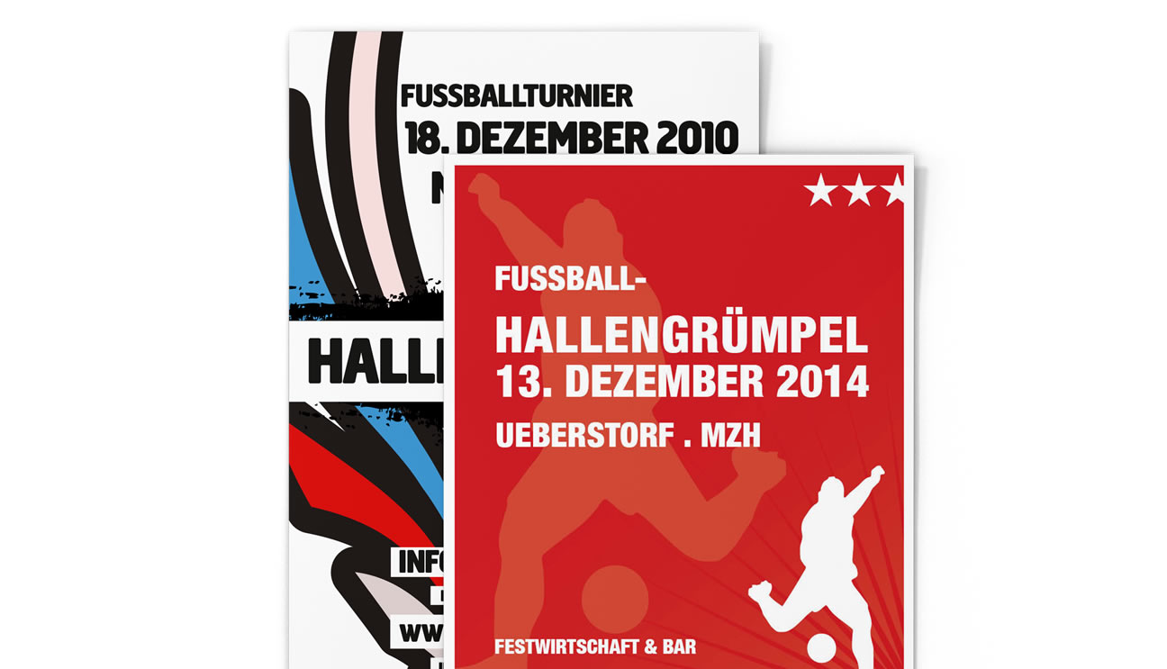 Printdesign zwei Plakate FC Ueberstorf
